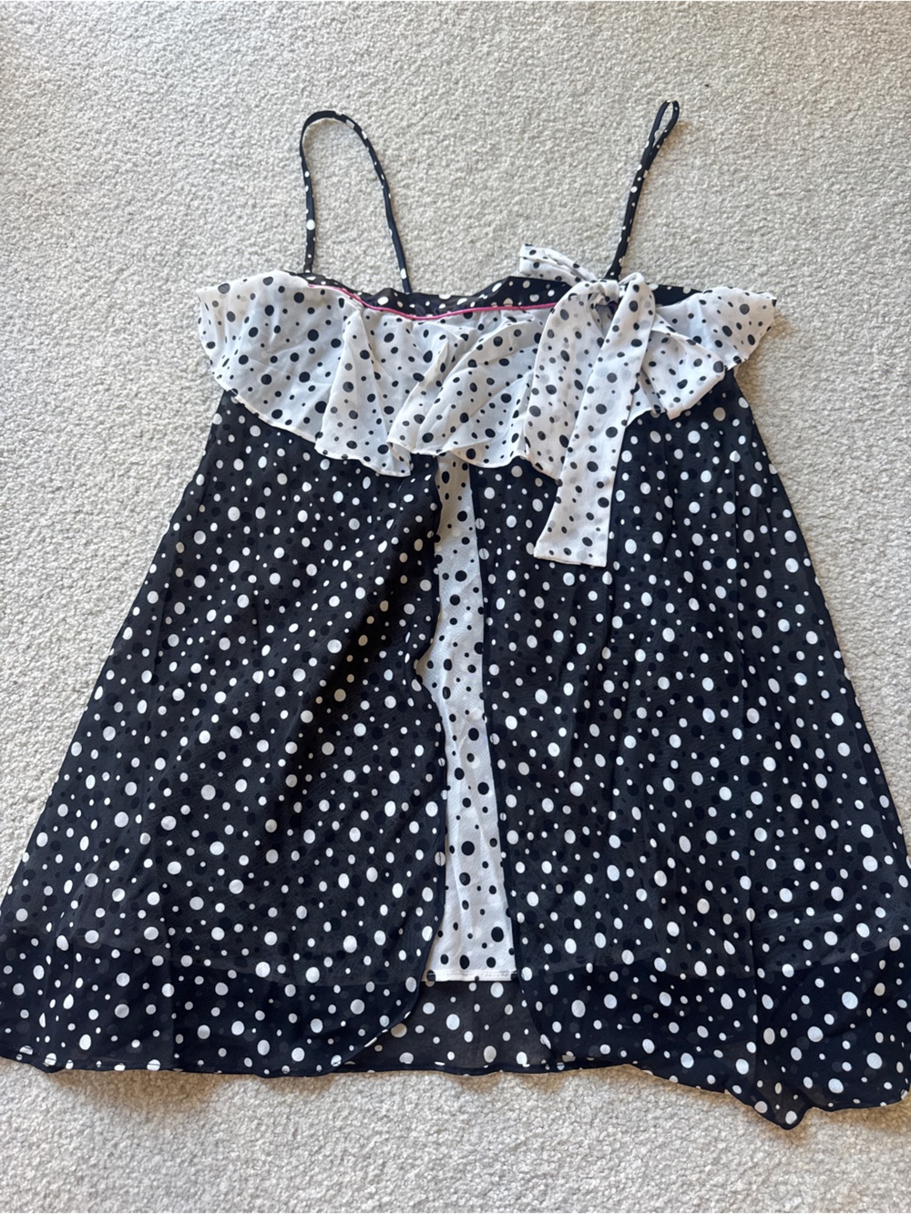 Cato Black and White Polka Dot Tank